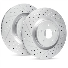 Тормозные диски Диски зад (пара) R1 carbon geomet series (перфорация+насечка) Mitsubishi Outlander XL 2.4 2006-2013